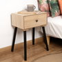 Vinthera Table de chevet Moa 35x26x50 cm en MDF naturel avec pieds en pin