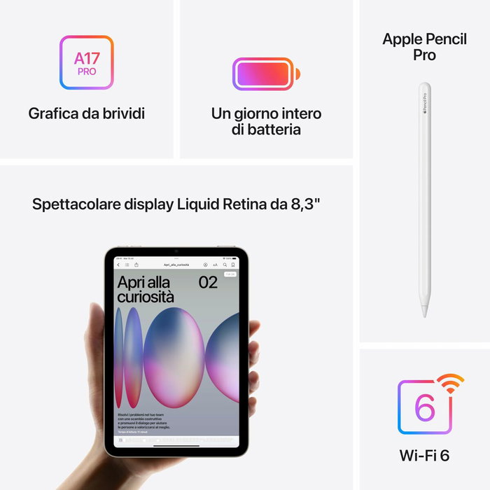 Tablette Apple iPad Mini (7ª Gen.) 8,3" Hexa Core 8 GB RAM 128 GB Gris