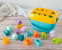 KioKids - Cubo de formes et lettres à encastrer, jeu éducatif en plastique avec poignée pour enfants +12 mois, 16 pièces multicolores