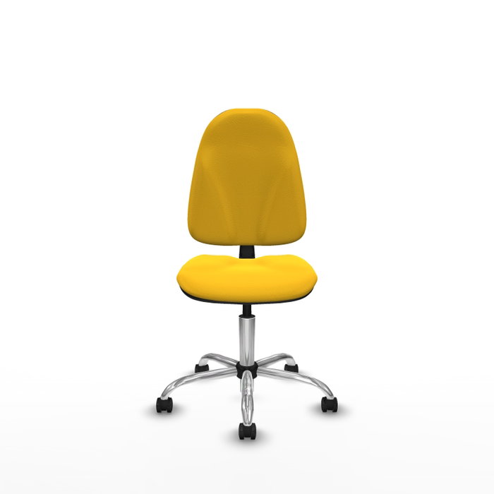 PIQUERAS Y CRESPO Chaise de bureau Algarra, similicuir jaune, sans accoudoirs