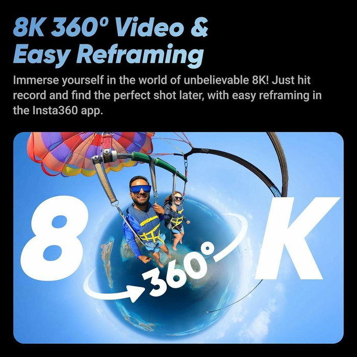 Insta360 X4 Caméra d'action sport 360° - Noir