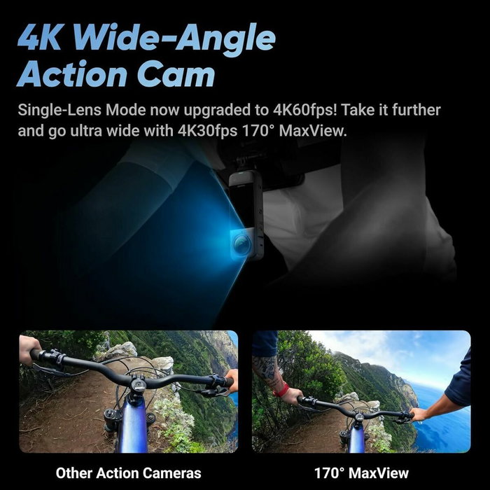 Insta360 X4 Caméra d'action sport 360° - Noir