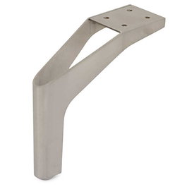 Q&Q Pata Métallique Ardyne H155 - Pied de meuble en métal avec finition nickel satiné, hauteur 155 mm