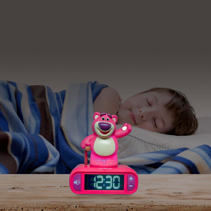 Lexibook Réveil Lumineux Lotso Toy Story avec Veilleuse LCD, Alarme et Sons, Modèle RL800TS1