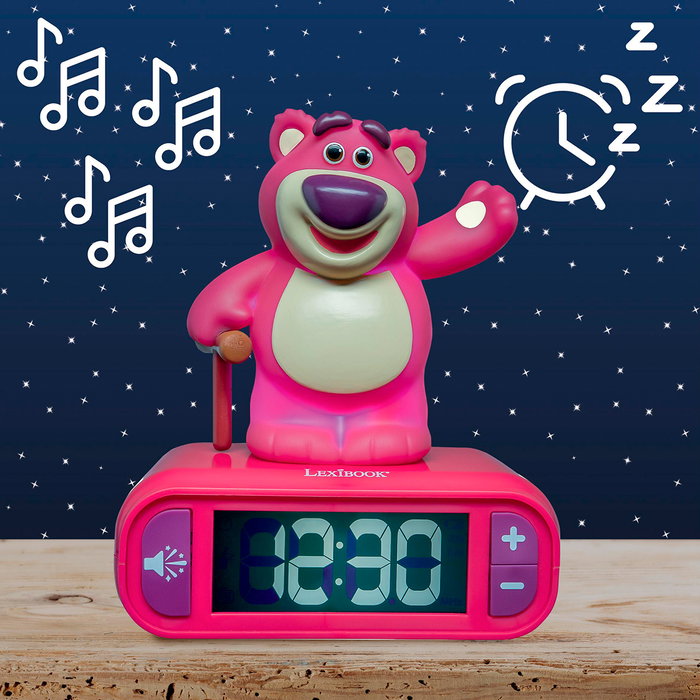 Lexibook Réveil Lumineux Lotso Toy Story avec Veilleuse LCD, Alarme et Sons, Modèle RL800TS1
