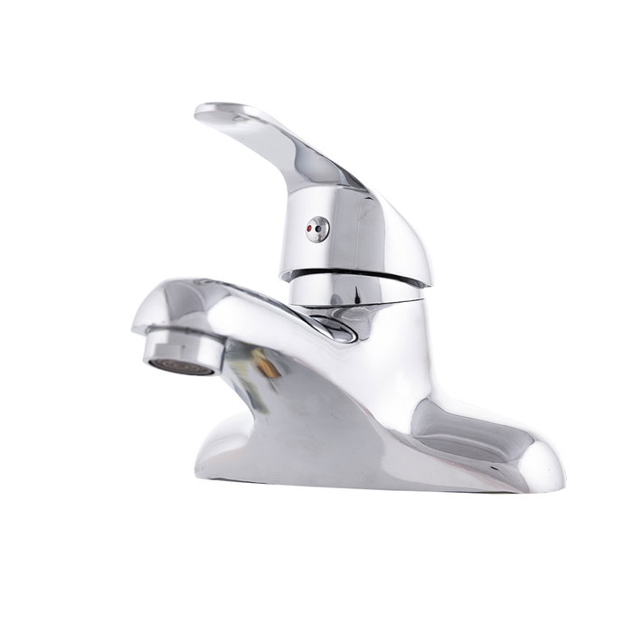 Robinet de lavabo classique en alliage de zinc chromé, eau chaude-froide, bec bas, levier unique