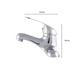 Robinet de lavabo classique en alliage de zinc chromé, eau chaude-froide, bec bas, levier unique