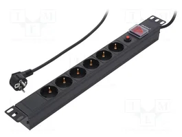 QOLTEC Multiprise Parafoudre 6 Prises Schuko Noir