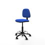 Tabouret Taburete Isso Contact permament de base Tissu Bleu Structure polyamide noire Sans accoudoirs Sans appui-tête Roulettes en nylon 50 mm