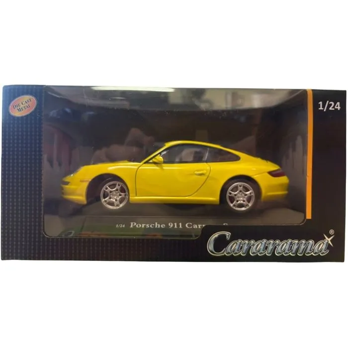 Cararama Voiture miniature de collection - Porsche 911 Carrera S Coupé - Jaune - 1/24