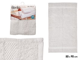 Berilo Serviette Unie 50x90 cm Gris Clair - 80% Coton, 20% Polyester (Set de 24)