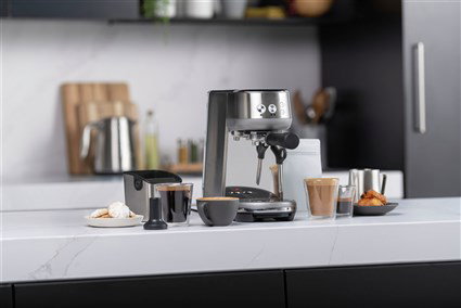 Sage Machine à Café Expresso Bambino™ SES450BSS4EEU1 - 54 mm, ThermoJet® en 3s, PID pour Texture Lait Barista