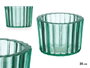 GIFTDECOR Porte-bougie rond en verre recyclé vert, lot de 6