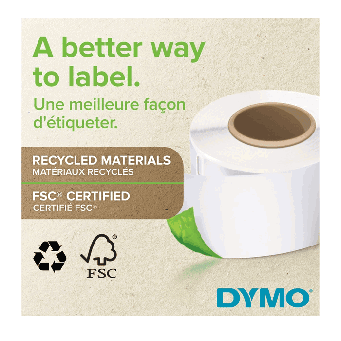 Dymo S0929120 - Rouleau d'étiquettes adhésives pour imprimante Dymo, couleur blanc