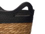 Giftdecor Set de 3 Paniers Ronds en Papier et Fibre Naturelle avec Anses, 20 x 26 x 16 cm, Noir et Naturel (Set de 8)