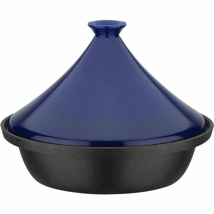 GSW Tajine en fonte massive avec couvercle céramique, 30 x 22 cm, Bleu GSW Tajine en fonte massive avec couvercle céramique, 30 x 22 cm, Bleu