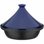 GSW Tajine en fonte massive avec couvercle céramique, 30 x 22 cm, Bleu