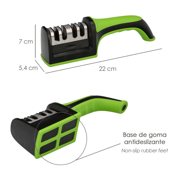 ORYX Afilador Cuchillos/Tijeras Cocina 4 Etapas vert/noir