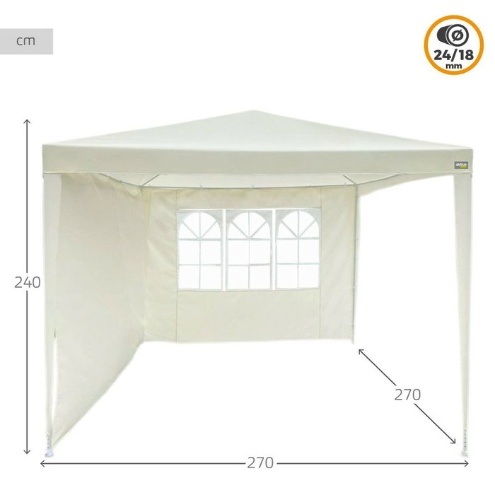 Aktive Tonnelle 270 x 255 x 270 cm Acier Crème