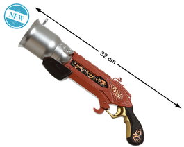 Atosa Pistolet Steampunk 32 cm avec détails cuivrés