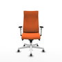 Piqueras Y Crespo Fauteuil Albacete Orange avec Mécanisme Synchrone et Base Blanche
