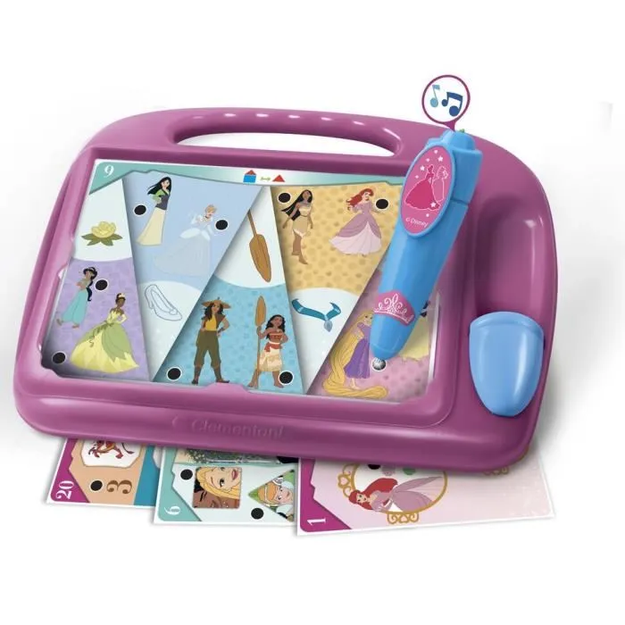Clementoni - Pupitre éducatif interactif Disney Princess - 18 activités, 180 quiz, avec stylo électronique son et lumière - Apprentissage des formes, couleurs, chiffres Clementoni - Pupitre éducatif interactif Disney Princess - 18 activités, 180 quiz, avec stylo électronique son et lumière - Apprentissage des formes, couleurs, chiffres