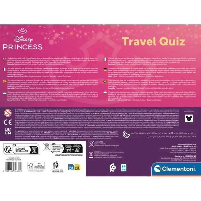 Clementoni - Pupitre éducatif interactif Disney Princess - 18 activités, 180 quiz, avec stylo électronique son et lumière - Apprentissage des formes, couleurs, chiffres Clementoni - Pupitre éducatif interactif Disney Princess - 18 activités, 180 quiz, avec stylo électronique son et lumière - Apprentissage des formes, couleurs, chiffres