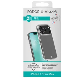 Force Case Coque FC Feel Transparent Compatible MagSafe pour iPhone 17 Pro Max - Protection Élégante et Premium