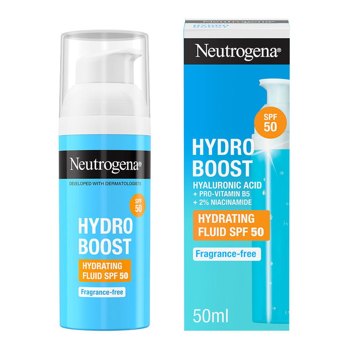 Neutrogena Hydro Boost+ Crème SPF50+ Hydratante Large Spectre pour Femme et Homme, 50 ml