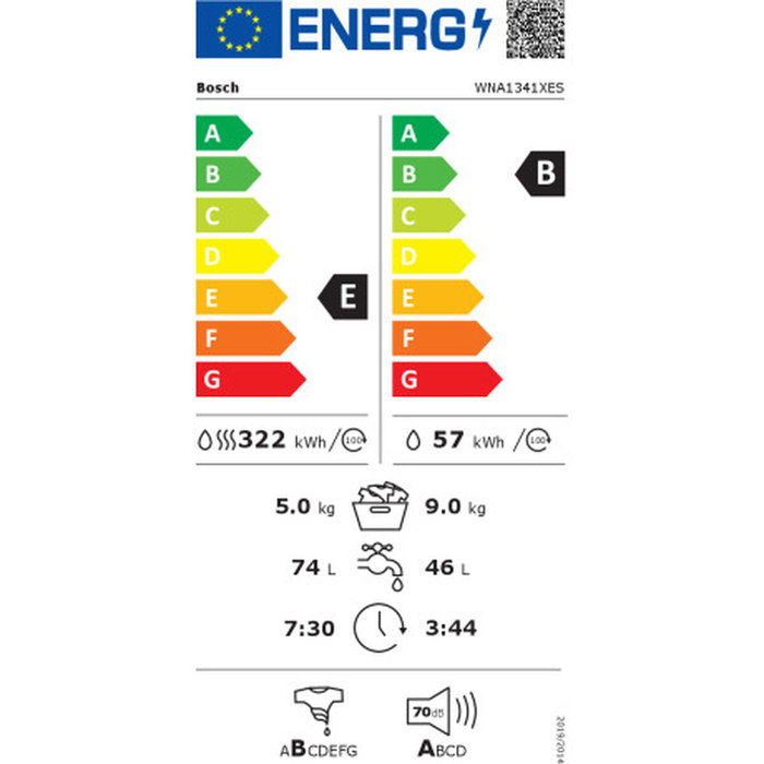 Laveuse - Sécheuse BOSCH WNA1341XES 1400 rpm 5 kg 9 kg Laveuse - Sécheuse BOSCH WNA1341XES 1400 rpm 5 kg 9 kg