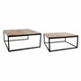 Jeu de 2 tables DKD Home Decor Marron Noir 90 x 90 x 40 cm