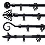GIFTDECOR Barre à rideaux noire 120-210 cm assortiment