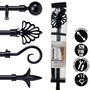 GIFTDECOR Barre à rideaux noire 120-210 cm assortiment