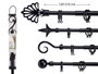 GIFTDECOR Barre à rideaux noire 120-210 cm assortiment