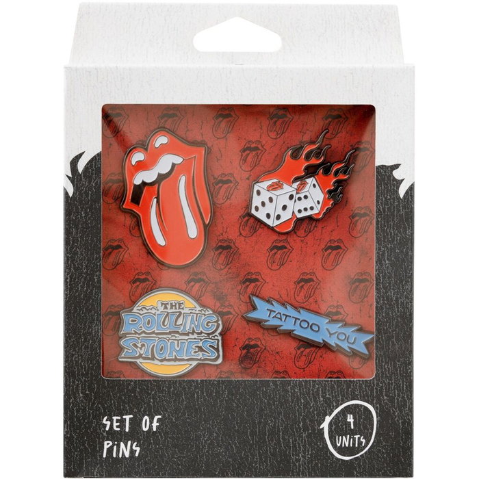ERIK - Set de 4 pins collection Rolling Stones, 2,5 x 4 cm chacun