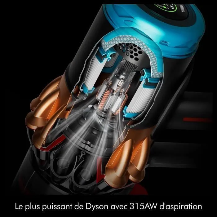 Dyson V16 Piston Animal Aspirateur Balai Sans Fil 315 Airwatts Filtration HEPA Brosse Auto-démêlante Poils d'Animaux