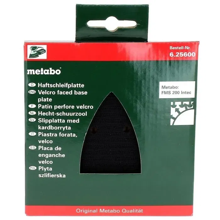 Metabo Patin perforé auto-agrippant FMS 200 Intec pour ponceuse, dimensions 145x18x15, gris