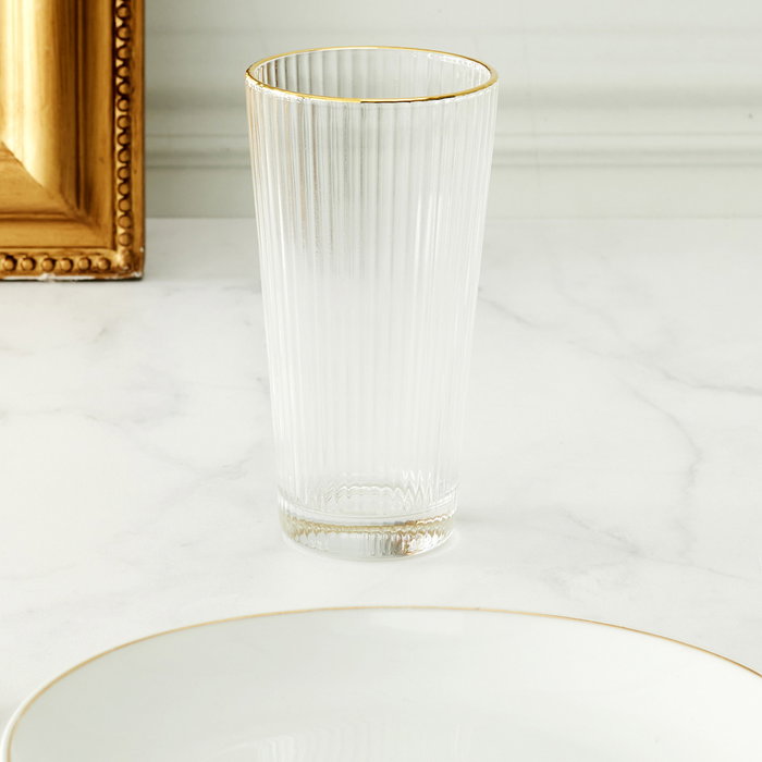 Home Deco Factory Vaso 400 ml Ribete Dorado