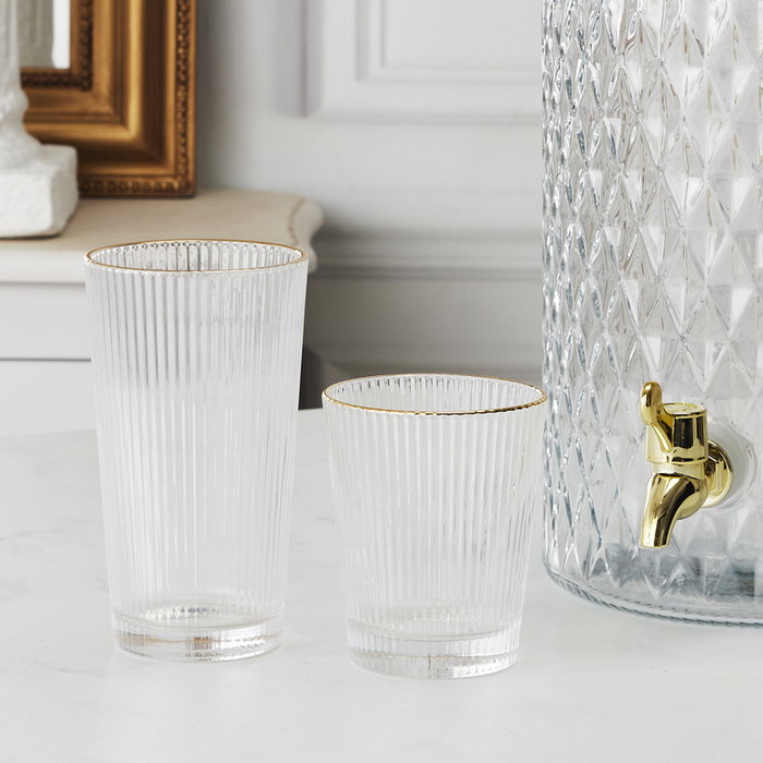 Home Deco Factory Vaso 400 ml Ribete Dorado