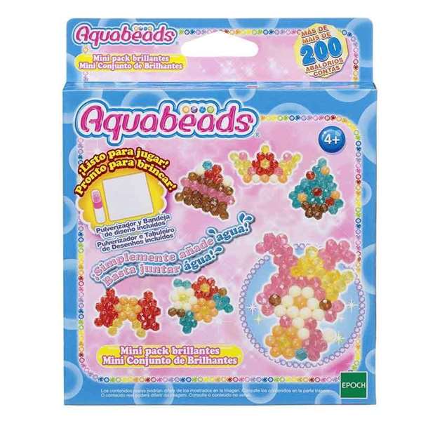 Epoch Aquabeads - Minipack de créativité avec plus de 200 perles à eau, vaporisateur et pochoirs - Modèles assortis (Langue : Espagnol, Portugais) Epoch Aquabeads - Minipack de créativité avec plus de 200 perles à eau, vaporisateur et pochoirs - Modèles assortis (Langue : Espagnol, Portugais)