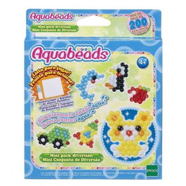 Epoch Aquabeads - Minipack de créativité avec plus de 200 perles à eau, vaporisateur et pochoirs - Modèles assortis (Langue : Espagnol, Portugais)