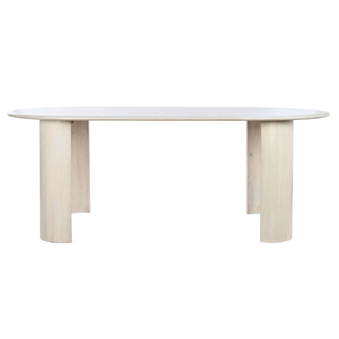 DKD Home Decor Table de Salle à Manger Blanc Bois de manguier 200 x 100 x 76 cm DKD Home Decor Table de Salle à Manger Blanc Bois de manguier 200 x 100 x 76 cm