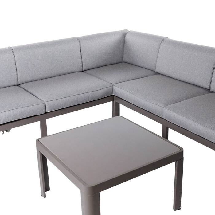 BigBuy Garden Table d'appoint Stella Gris Aluminium Verre trempé 70 x 70 x 40 cm BigBuy Garden Table d'appoint Stella Gris Aluminium Verre trempé 70 x 70 x 40 cm
