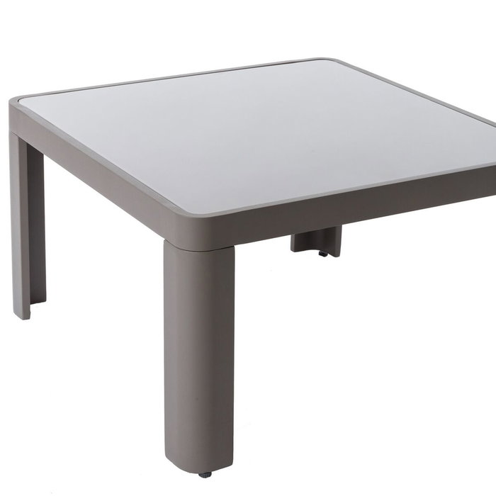 BigBuy Garden Table d'appoint Stella Gris Aluminium Verre trempé 70 x 70 x 40 cm BigBuy Garden Table d'appoint Stella Gris Aluminium Verre trempé 70 x 70 x 40 cm