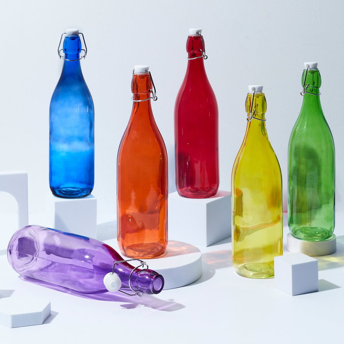 Home Deco Factory Bouteille en verre 1 L Paradis Exotiq