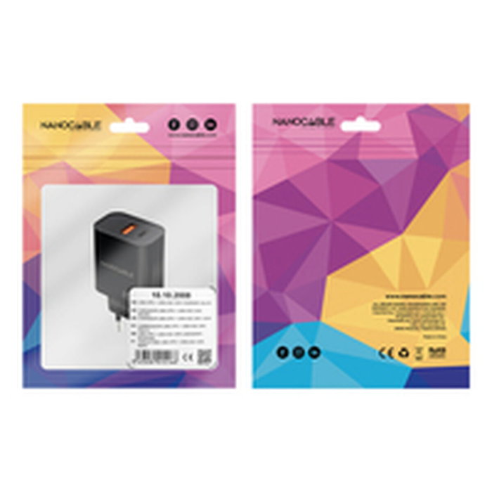Chargeur mural NANOCABLE 10.10.2008 Noir 20 W Chargeur mural NANOCABLE 10.10.2008 Noir 20 W