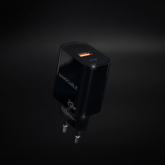 Chargeur mural NANOCABLE 10.10.2008 Noir 20 W Chargeur mural NANOCABLE 10.10.2008 Noir 20 W
