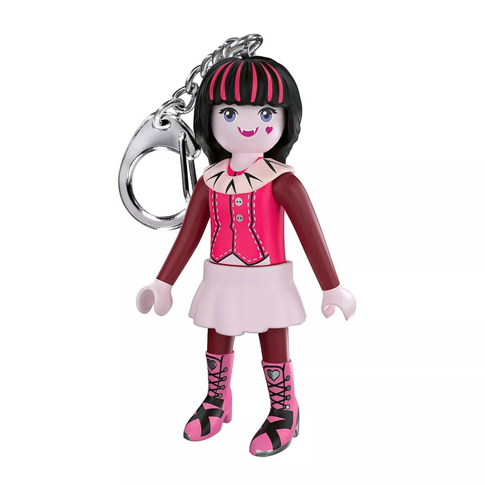 PLAYMOBIL Porte-clés Draculaura - Figurine Monster High Génération 1 - Style Classique Rose et Noir