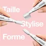 Braun FG1106 Mini-Tondeuse de Précision pour Sourcils et Visage - 1 Vitesse - Alimentation Pile - Gris/Blanc