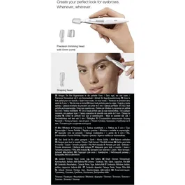 Braun FG1106 Mini-Tondeuse de Précision pour Sourcils et Visage - 1 Vitesse - Alimentation Pile - Gris/Blanc